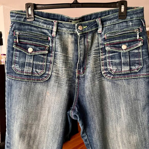 CREST JEANS Zippers w/ Small Pockets Stretch Cropped Capri JEANS Sz. 17/18 - Picture 4 of 5